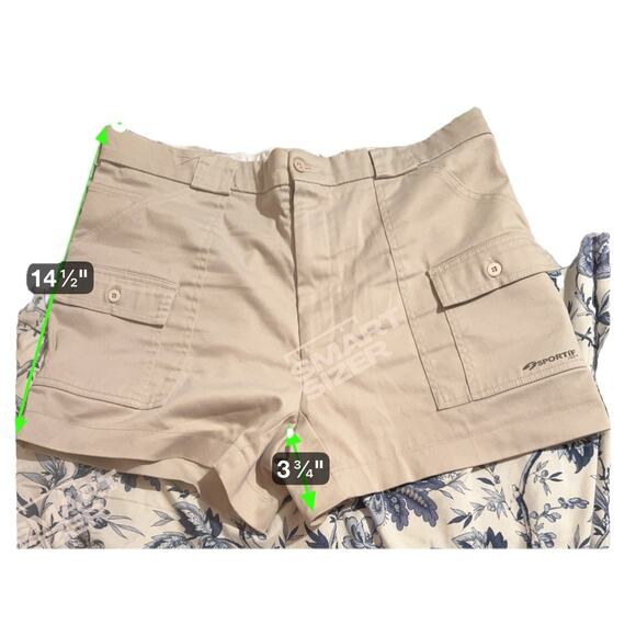 Sportif USA Original Shorts Cargo Size 38 Beige Khaki Stretch - Picture 3 of 4